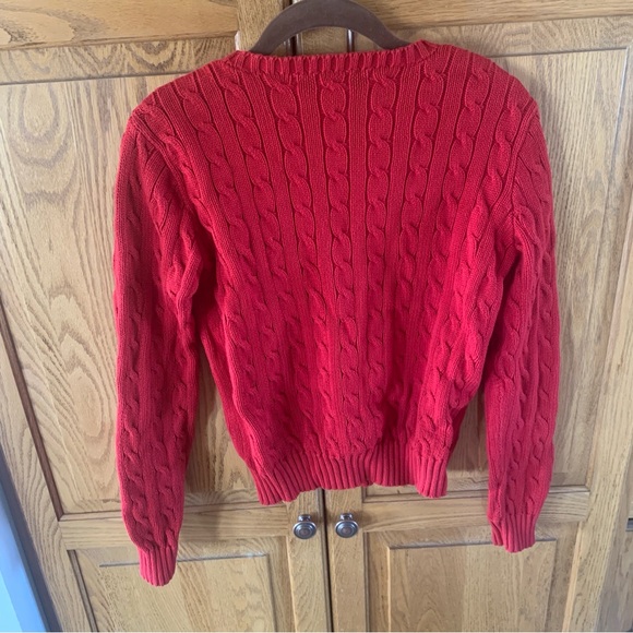 Ralph Lauren Red Cable Knit Sweater - Picture 3 of 4